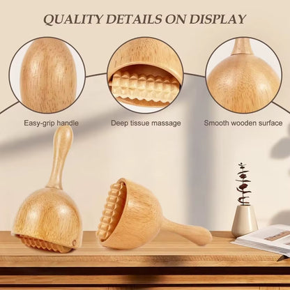 Kit De Massage En Bois Avec Ventouse Et Rouleau – Maderothérapie